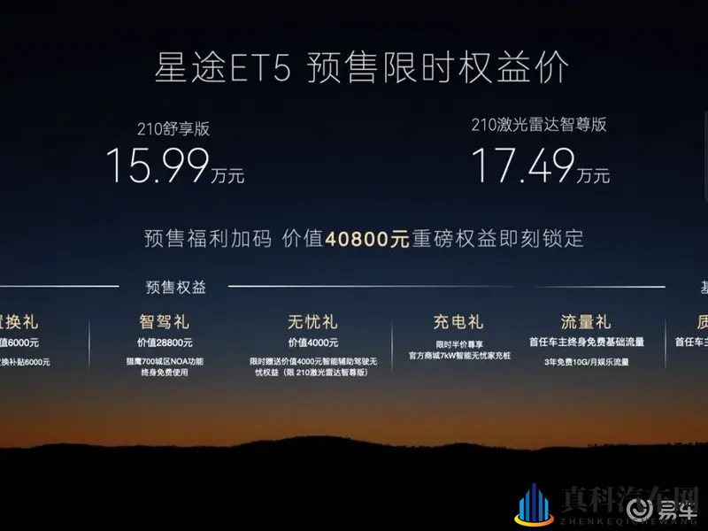 星途ET5正式预售，仅1599万起-1