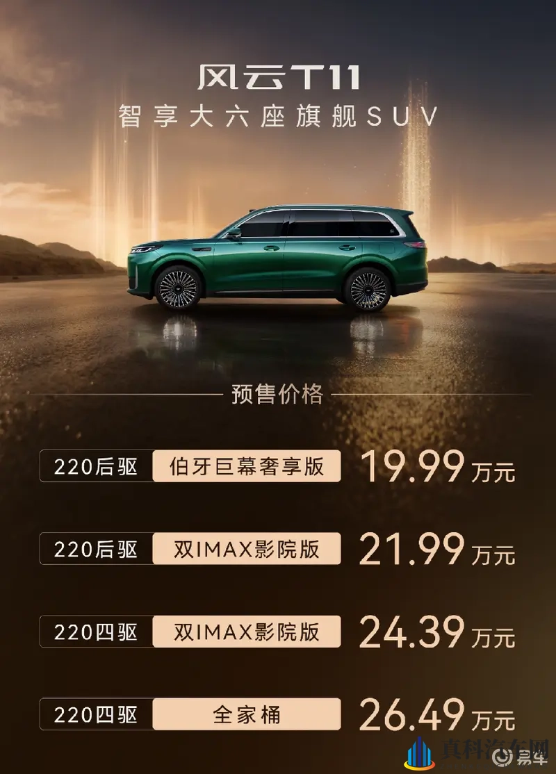 风云T11开启预售 售19.99万-26.49万元-1
