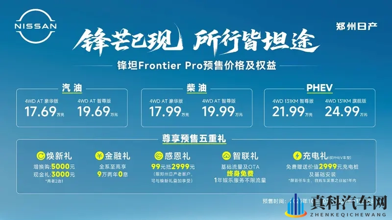 全动力、多版本，郑州日产锋坦Frontier Pro预售-1