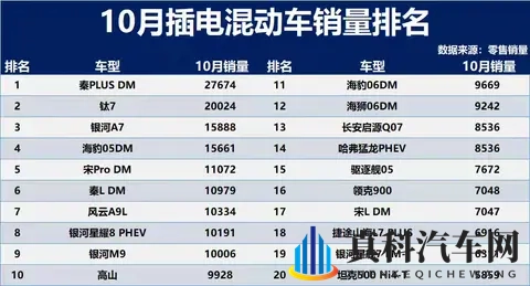 分化加剧！10月插混销量榜：双强垄断格局固化 细分赛道突围成关键-1