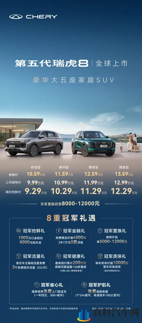 第五代瑞虎8上市，限时售929万起，双外观可选-1