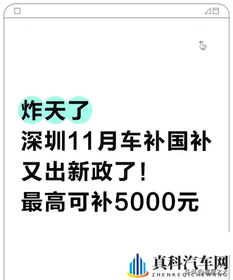 深圳11月车补国补又出新政了!最高可补5千-1