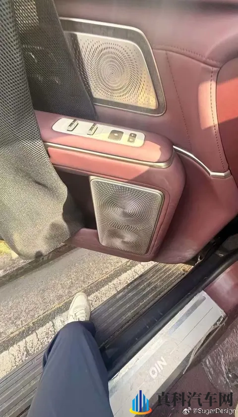 蔚来ES9内饰门板疑似曝光：暗红配色 还有脚踏板-1