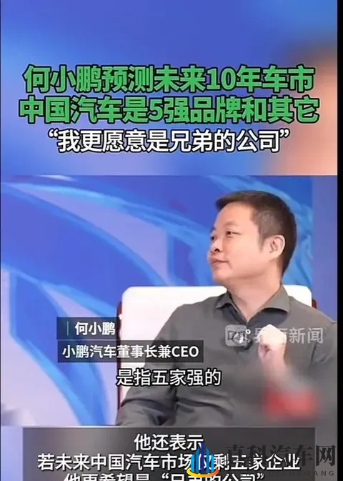 何小鹏称10年后中国汽车是5强品牌和其它-1