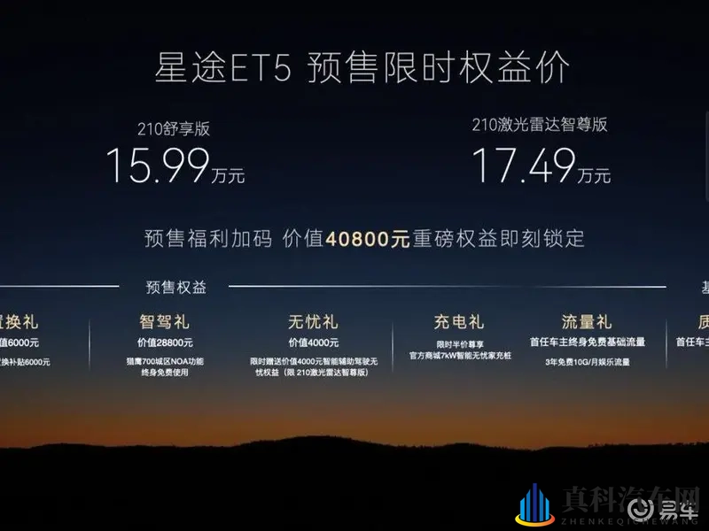 星途ET5预售,159万享保时捷同款豪华配置-1