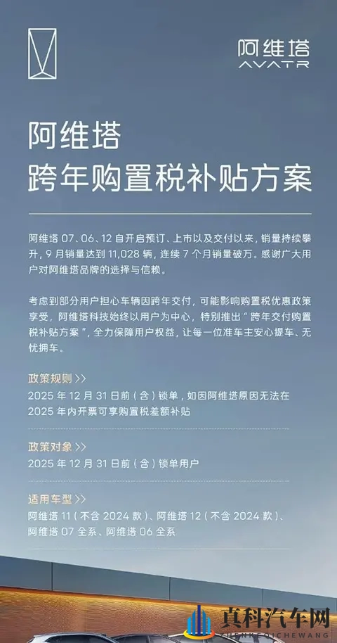 阿维塔限时补贴:年底前下单享购置税减免-1