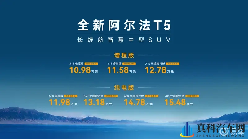 全新阿尔法T5上市10.98万起,更像纯电的高效能增程车-1
