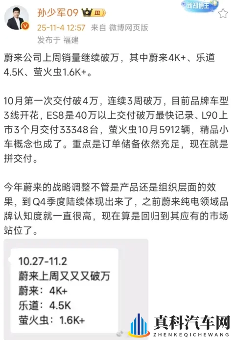 连续三周周销破万,蔚来销量揭示大三排SUV市场纯电已登基-1