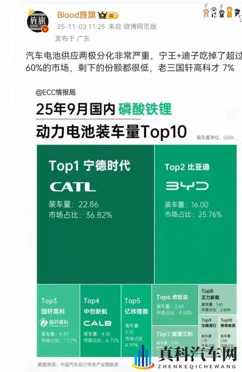 巨头对决!宁德时代、比亚迪合力拿下60%电池份额-1