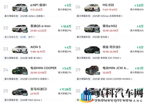 11月纯电车大降价!超10款车型降价40%以上,合资、豪华集体跳水-2